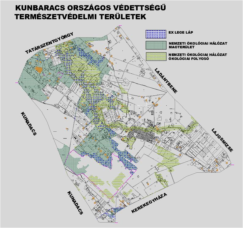 d) Természetvédelmi területek: a NATURA 2000 terület, a nemzeti park területe, az országos jelentőségű