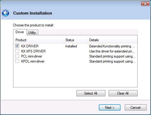 Custom Mode Amikor a Custom Mode menüpontot választja, a nyomtatóport és eszközök szükség szerint változtathatók. 1 A Telepítési mód képernyőn kattintson a Custom Mode menüpontra.