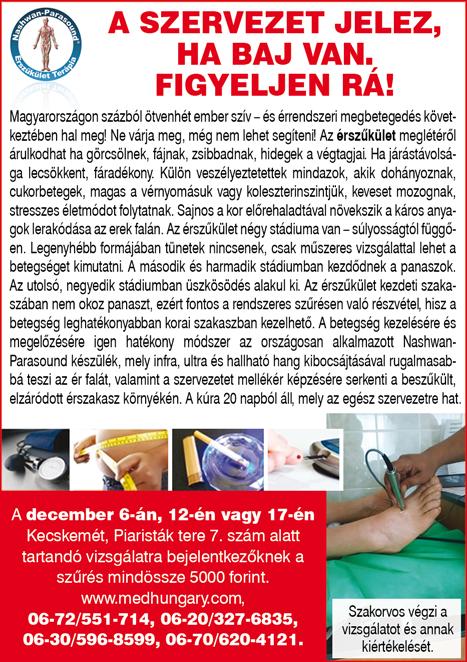 december 15-ig: hétfőn és pénteken 10-12 óra között, vagy szerdán 13-17 óra között.