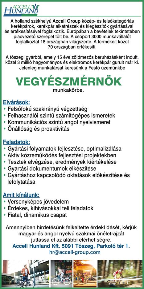 com címre várjuk jelentkezését a pozíció (számlázás) megjelölésével. ELEKTROMOS kerékpárok összeszerelésére férfi munkaerőt keres VLM kereskedés. Jelentkezés: vlmkereskedes@gmail.