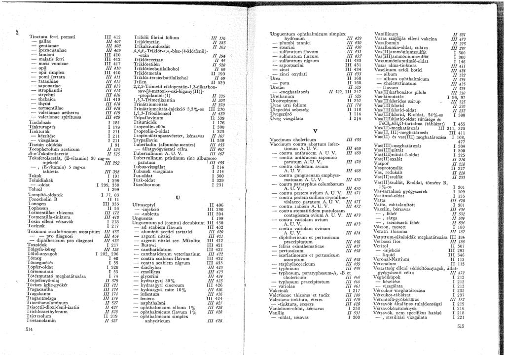 'Iinctura ferri pomati - gallae - gentianae - ipecacuanhae - laudani - malatis fi:':rri - nucis vomicae - opii - opii simplex - pomi ferrata - ratanhiae - saponariae - strophanthi - strychni thebaica