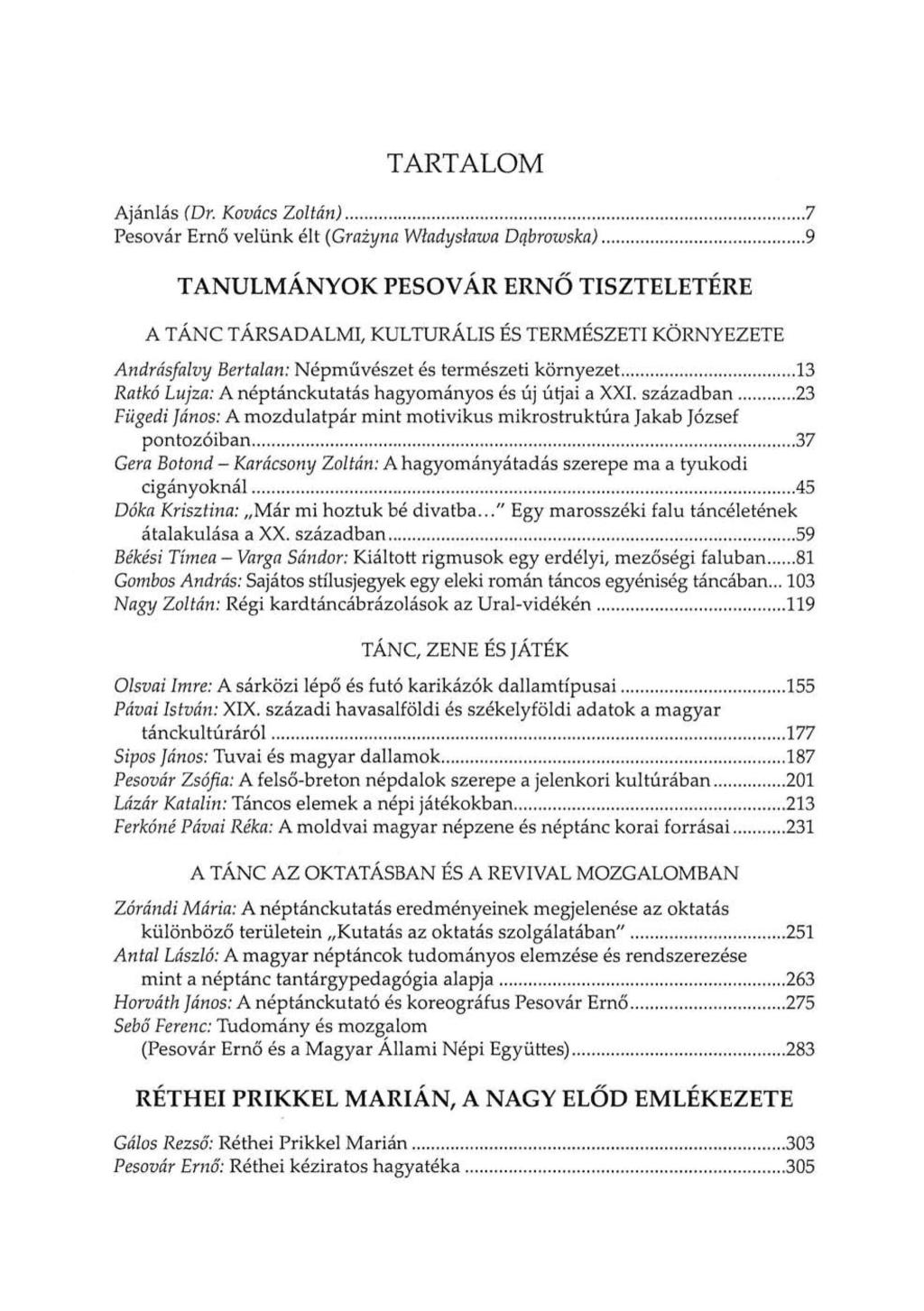 TARTALOM Ajánlás (Dr.