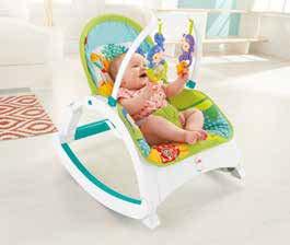 A Fisher-Price Esőerdős hordozható minihinta két kedvenc mama-baba megoldás egyben a nyugtatáshoz, alváshoz és játékhoz!