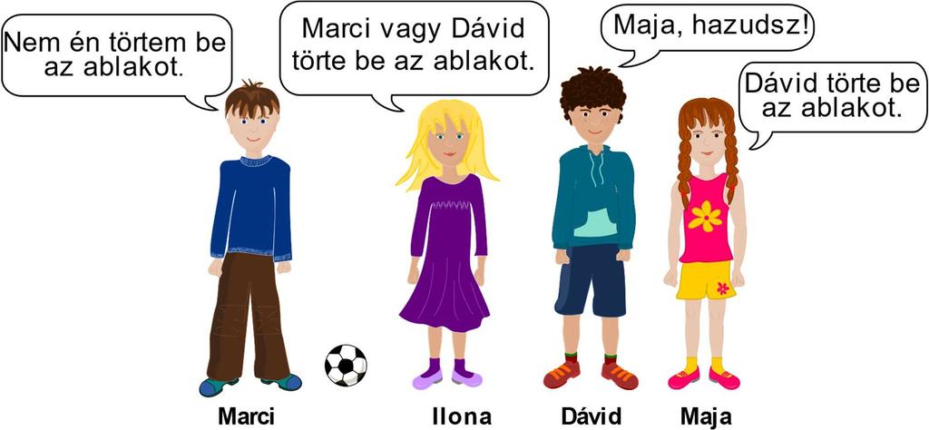 A HAZÚGOT HAMAR UTOLÉRIK (2018-HR-05) A HAZÚGOT HAMAR UTOLÉRIK (2018-HR-05) BENJAMIN NEHÉZ KADÉT KÖZEPES Egy szép napon Marci, Ilona, Dávid és Maja Annáék háza mellett focizik.
