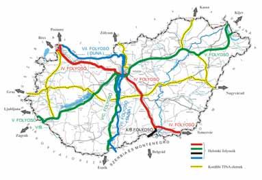 Elérhetőségi színvonal javulása 2006 2015 Az összeurópai közúti hálózat és annak hazai vonatkozásai Helsinki folyosók k magyarországi gi szakaszai a korábbi TINA elemekkel A külsk lső