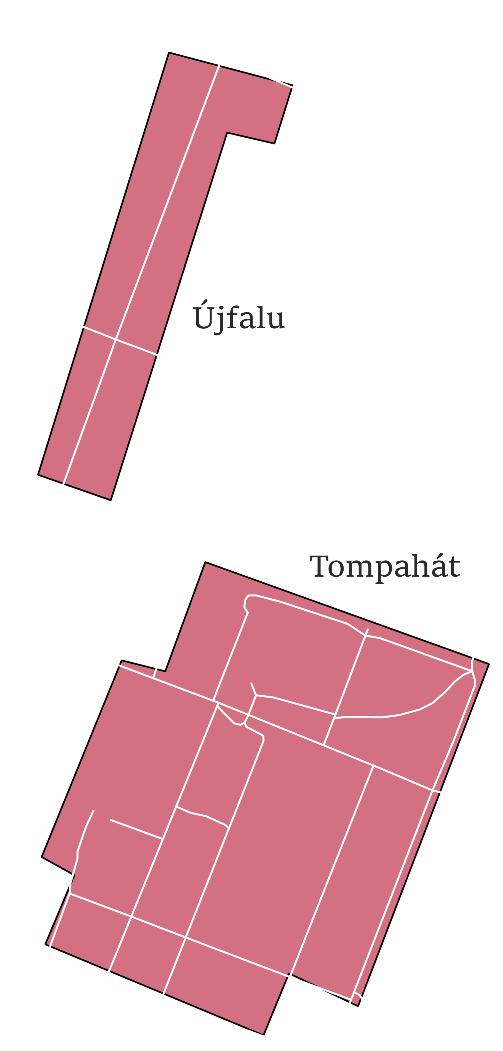 Tompahát a II. (balra) és III. (jobbra) katonai felmérés idejében, Forrás: mapire.eu Tompaháton a lakófunkció dominál.