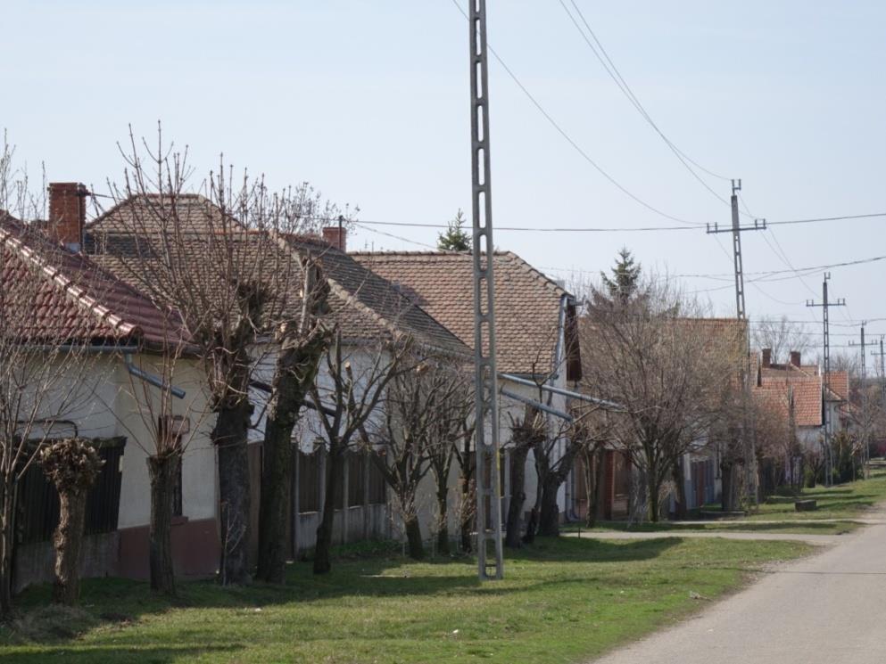 3838 A fokozatos átépítés eredményeként a tipikus népi lakóházakból, melyek jellemzően tornácosak, falazott egyes vagy iker oszlopokkal már igen kevés maradt fenn, helyükre az újabb kor divatja