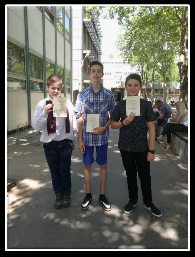 Akikre büszkék lehetünk 45 Bolyai János Matematikaverseny Debrecen 2018. 05. 11. Részt vevő tanulók: Hudák Botond, 3. c, 10.