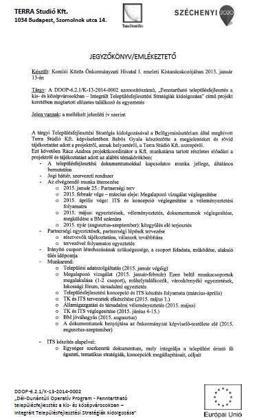 8.1 2015 JANUÁR 13: KAPCSOLATFELVÉTEL,