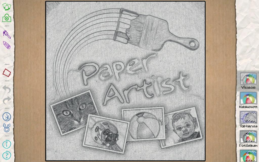 Adattároló Paper Artist Vicces effektusokkal vagy keretekkel a kép illusztrációhoz hasonlóvá tételéhez használja ezt az alkalmazást. Az Alkalmazások képernyőn érintse meg a Paper Artist lehetőséget.