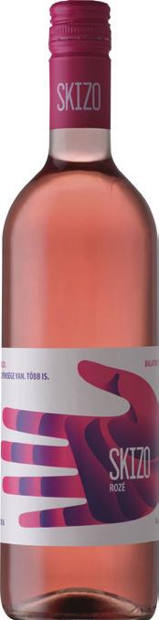 550 Ft/0,1 l 3790 Ft/0,75 l Skizo Rozé 2016 Badacsony Bájos, halvány lila szín, kirobbanó, szép gyümölcsös illat és íz. nagyon finom, könnyű, légies rozé.