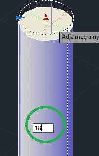 egységnyivel lógjon túl, az elkészített hengert lefele kell mozgatni 4 egységgel. 1.