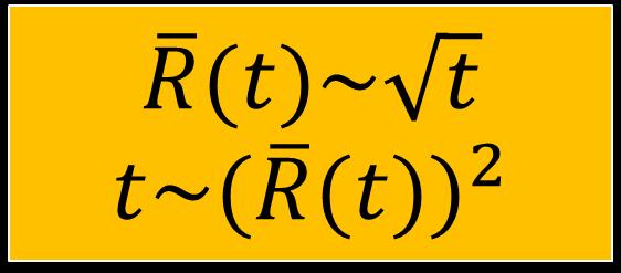Vegyük észre a diffúziós idő (t) a távolság (R) négyzetével arányos megtételéhez szükséges idő idő (t) (t) t ~ R 2 t ~ R A