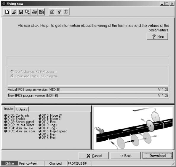 5 I Üzembe helyezés A "Flying Saw" program indítása Letöltés Nyomja meg a "Download" gombot.