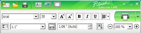 A P-touch Editor Lite használata (csak Windows esetén) Elrendezés ablak 1 2 1 Parancs eszköztár Ikon Funkció Az új címke készítésére szolgáló képernyő megjelenítése.