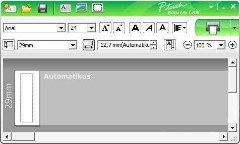 A P-touch Editor Lite használata (csak Windows esetén) 3 3 Címkenézet Kijelző Funkció A címkenézet a szoftver indulásakor jelenik meg.