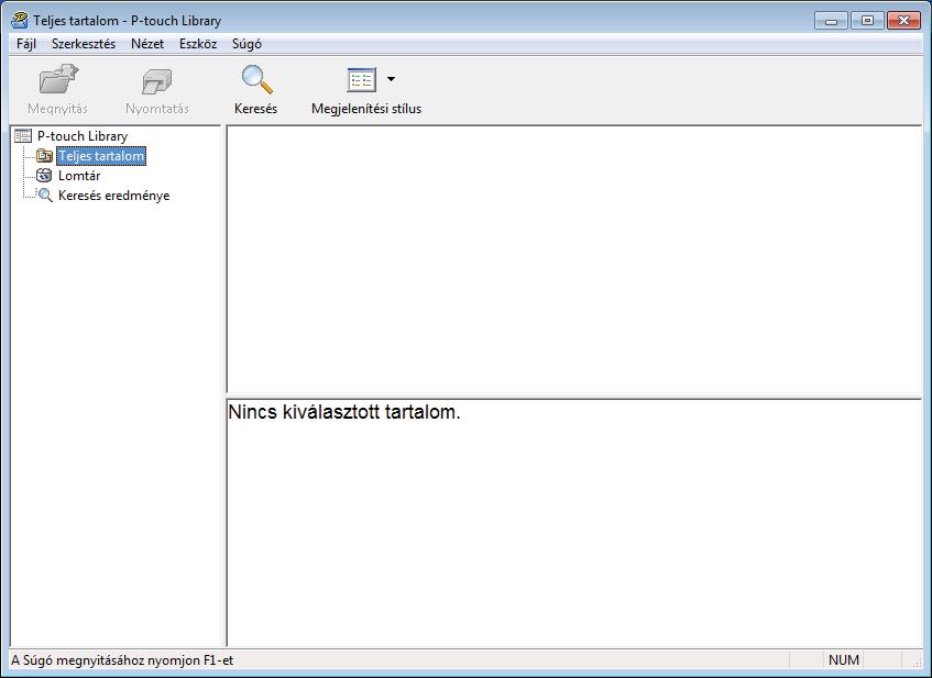 A P-touch Transfer Manager és a P-touch Library használata (csak Windows ) P-touch Library 9 Ezzel a programmal kezelheti és kinyomtathatja a P-touch Editor sablonjait.