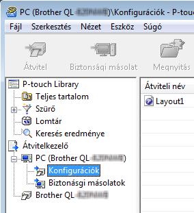 Sablonok átvitele a P-touch Transfer Express használatával (csak Windows ) Sablon mentése