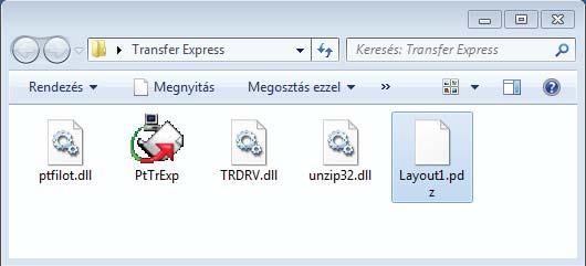 Sablonok átvitele a P-touch Transfer Express használatával (csak Windows ) Az átviteli csomagfájl (.