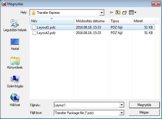 Sablonok átvitele a P-touch Transfer Express használatával (csak Windows ) 2.