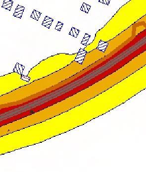 rendű főút Dunavarsányt érintő zajtérképezett szakaszán a 25+800 25+900 és a 27+400 28+300 km szelvények közötti szakaszokon az út bal oldalán, valamint a 27+550 km