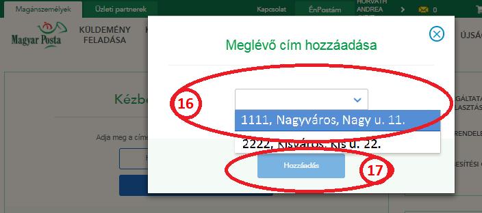 Kézbesítési cím megadása Ha a Felhasználó Havi kézbesítés előfizetést rendelt, a gyűjtőborítékban elhelyezett papír alapú levelei erre a címre kerülnek kézbesítésre.