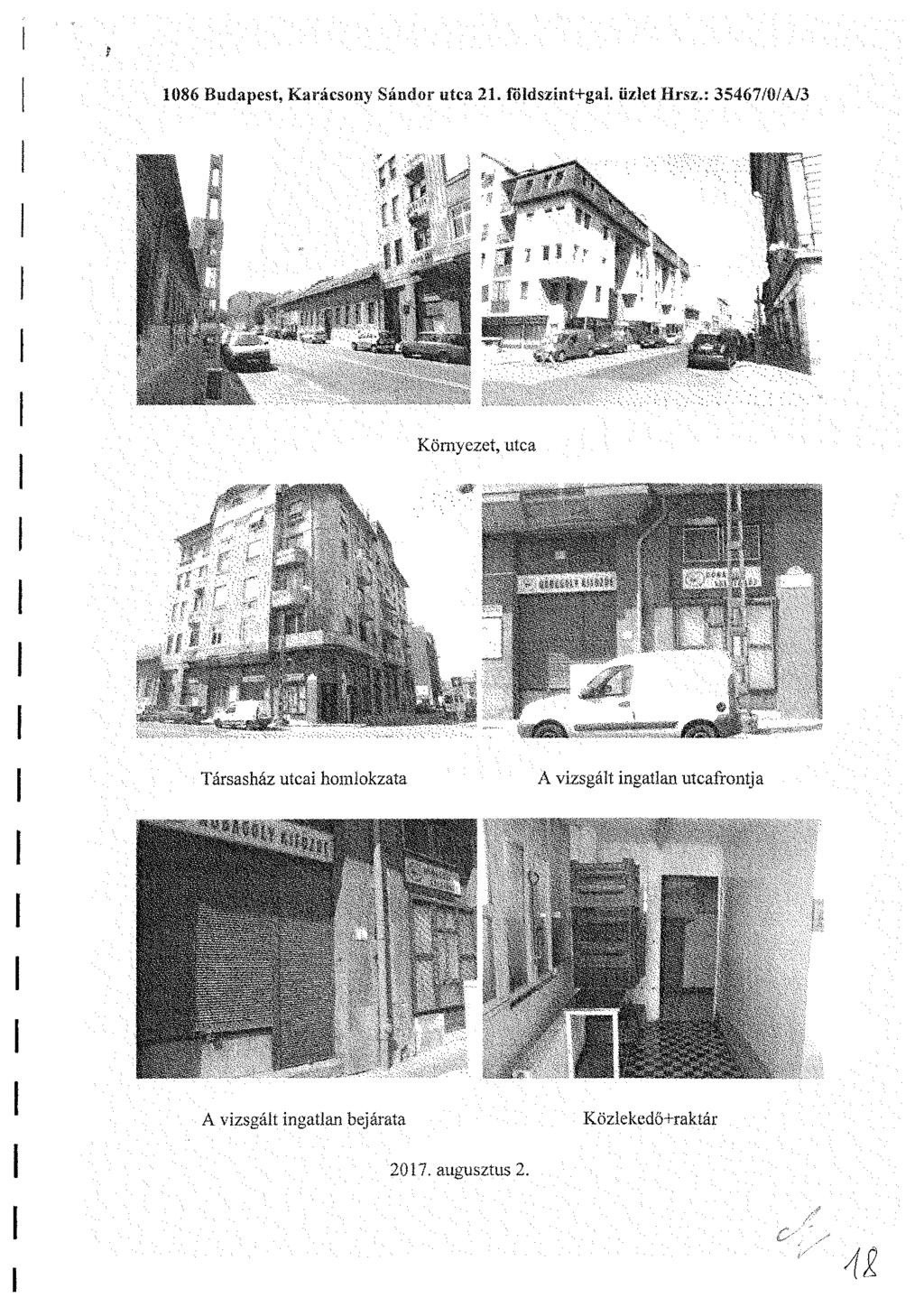 1086 Budapest, Karácsony Sándor utca 21. fóldszint+gai. üzlet Hrsz.