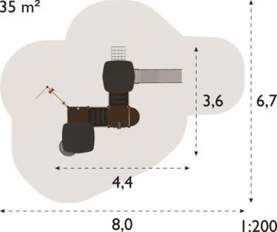 Oszlopok: Esztergályozott, 70 mm-es fenyőoszlopok szuper-ellipszis keresztmetszettel. Az oszlopok hosszában négy horony fut végig, az oszlopok csúcsát poliamidból készült védőtok védi.