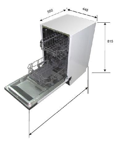 Műszaki adatok Magasság: 815 mm Szélesség: 448 mm Mélység: 550 mm