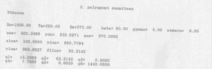 6. ábra: Hbás oordnátá számítása Ha a válaszun I (gen), aor meg ell adn, hogy az utolsó ét pályapont özött hány olyan pontot generáljon a program, amelye a ét pontot összeötő egyenesre esne.