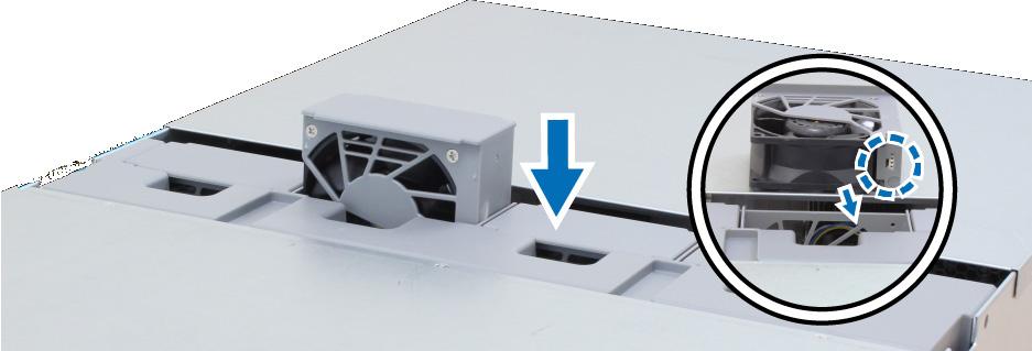 Győződjön meg róla, hogy a ventilátor az alábbi ábrának megfelelően helyezkedik-e el.