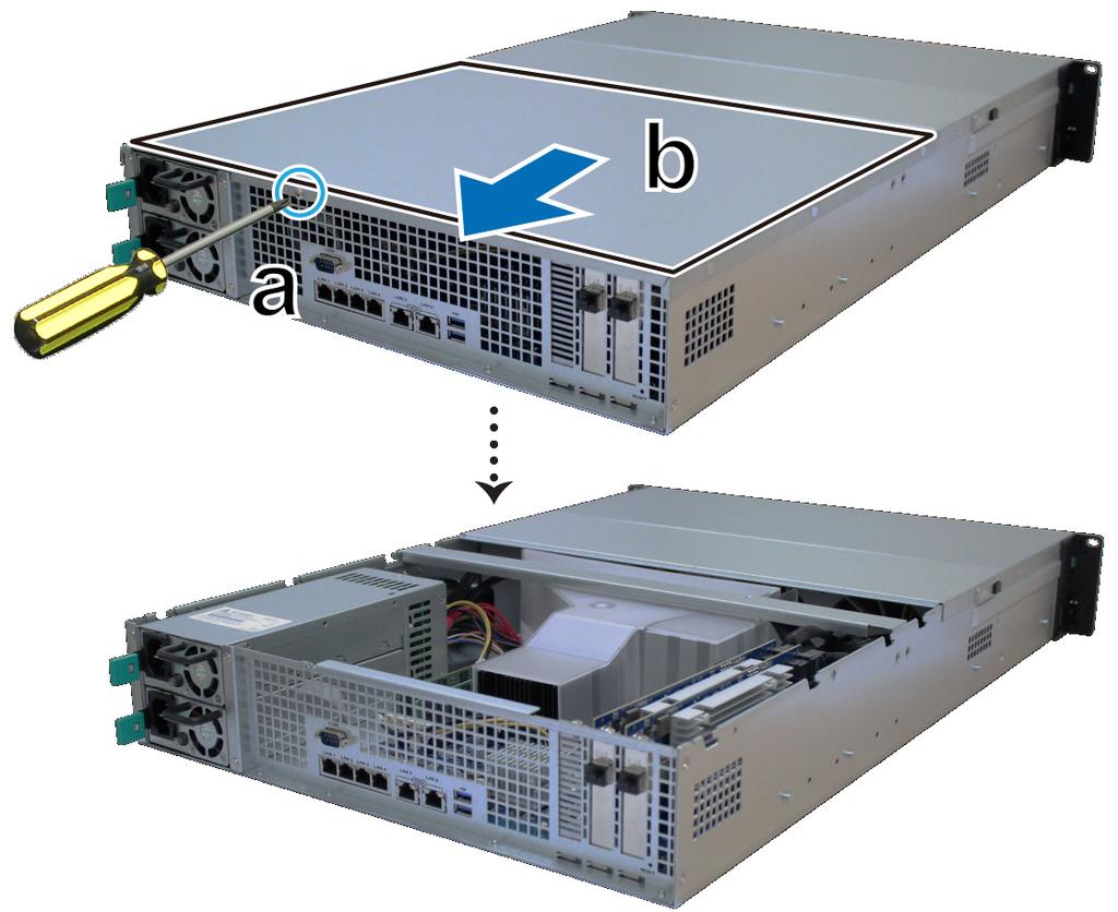 RAM modul behelyezése Az opcionális Synology RAM modul a FlashStation egység memóriájának bővítésére szolgál.