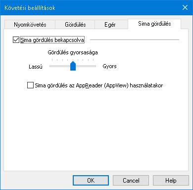 142 Léptetés A Sima gördülés funkcióval a nagyított képernyő a fókusz áthelyezését sokkal természetesebb módon követi.