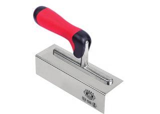 ÉPÍTŐIPARI SZERSZÁMOK / KANALAK Sarokkanál külső, INOX ERGO Profi 180x75/37 21-05 Ergonomikus kialakítású, kémiailag semleges, kétkomponensű, gumírozott, lágy tapintású markolat Magas