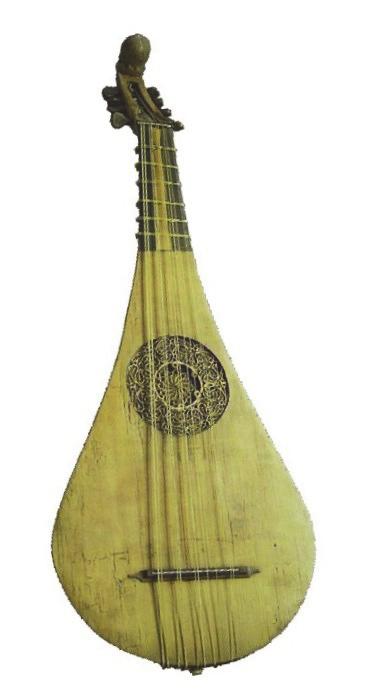 11 A gittern egy pengetős lantféle a késő középkorból. Nyaka rövid, teste körte formájú, háta domború, hangoló feje sarló alakú.