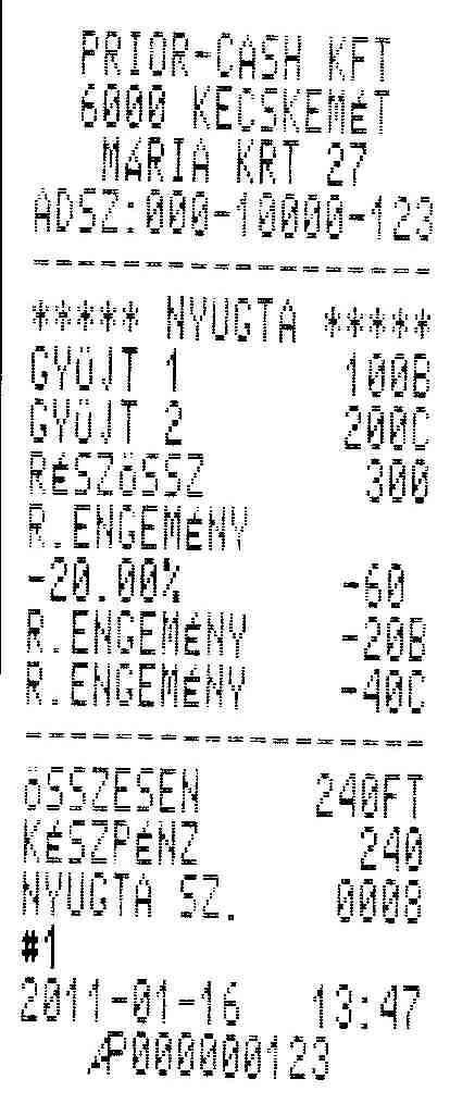 1.6 Kedvezmény 1.6.1 Tétel kedvezmény 1 GY 1 2 GY 2 2 -% Részösszeg TOTAL 1.