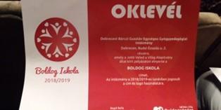 Hogyan lettünk Boldog Iskola? 2017 júniusában pályáztunk a Boldog Iskola címre. A gyerekek lerajzolták, mi teszi őket boldoggá. A sikeres pályázat után 2018.