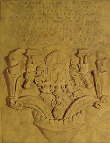 92 Semnatar articol Stema sculptatã (fig. 8) prezintã un scut, în câmpul cãruia pe o terasã stau douã lebede afrontate, gâtul lor fiind strãpuns de la dreapta spre stânga de o sãgeatã.