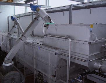 WASTE WATER Solutions Homokleválasztás HUBER Kompaktberendezés ROTAMAT Ro5 Rácsberendezés 0,5 10 mm hosszanti homokfogó (DWA-méretezés szerint) a biztos, 90 % / 0,20 0,25 mmos leválasztási