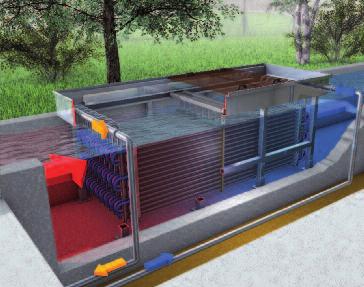 WASTE WATER Solutions Szennyvízzel történő fűtés és hűtés HUBER Szennyvíz-hőcserélő HUBER RoWin B HUBER Szennyvíz-hőcserélő RoWin B közvetlenül a szennyvízáramlásban helyezhető el külön férőhelyre