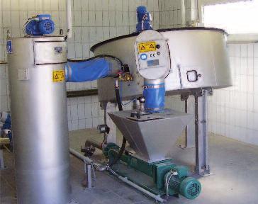 Mechanikus iszapkezelés HUBER Tárcsás iszapsűrítő S-DISC áteresztő teljesítmény: 40 m 3 /h-ig két méretben kivitelezhető egyszerű működési elv minimális kezelői