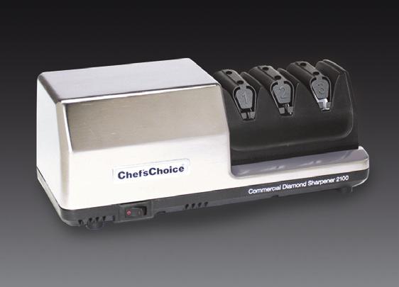 ELEKTROMOS KÉSÉLEZŐK Tipikus európai / amerikai Knife Edge Tipikus ázsiai stílus él Professional 2100 Forradalmian új, háromfokozatú késélező, amely