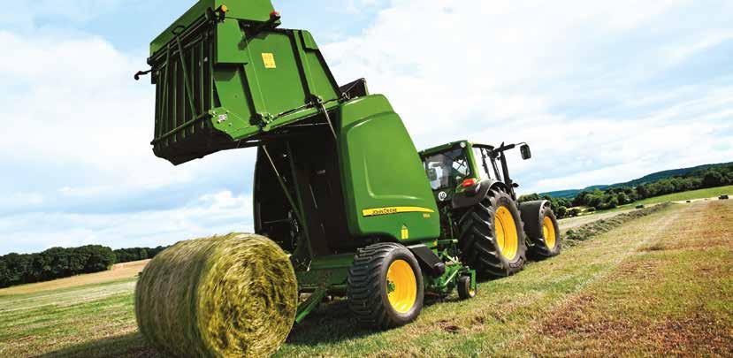 JOHN DEERE 800-AS SOROZATÚ HEVEDERES KÖRBÁLÁZÓK A 800-as sorozatú bálázók a száraz könnyen csúszó anyagok bálázására készültek. Ezt bizonyítja a növelt bálaátmérő a fixkamrás bálázókhoz képest.