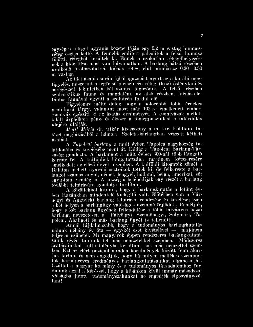 Az idei ásatás során újból igazolást nyert az a korábi megfigyelés, miszerint a legfelső pleisztocén réteg (lösz) őslénytani és osrégészeti tekintetben két szintre tagozódik.