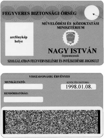 4173 A FEGYVERES BIZTONSÁGI ÓR