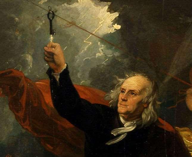 Benjamin Franklin (1706-1790) Leydeni palack feltöltése villámokkal Kísérletek az elektromosság köréből, amelyeket Philadelphiában, Amerikában végeztek csak az üveg-elektromosságot fogadta el