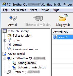 pdz) 11 Ha a P-touch Transfer Express programban használható formátumban szeretne fájlt