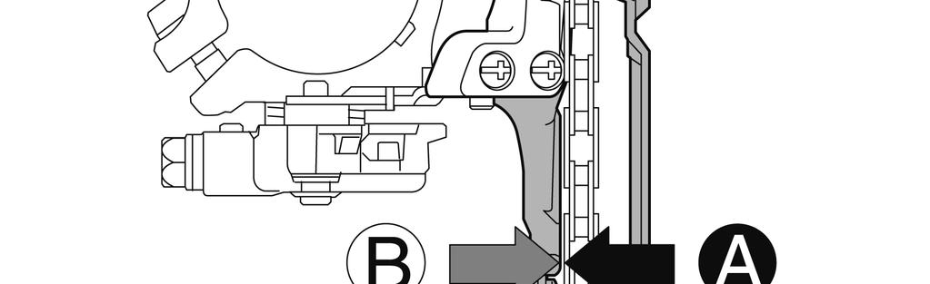 5. A bowden első megfeszítését követően kialakult lazulást a csavar oldásával, majd újrafeszítéssel orvosoljuk, majd az ábrán látható módon rögzítsük a bowdent az első váltónál.