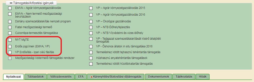 Erdős jogcímek elérése az