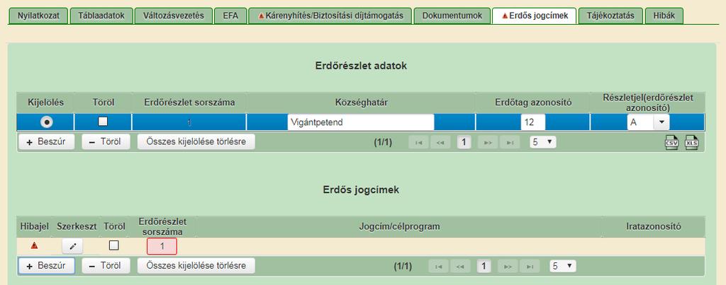 Erdős jogcímek